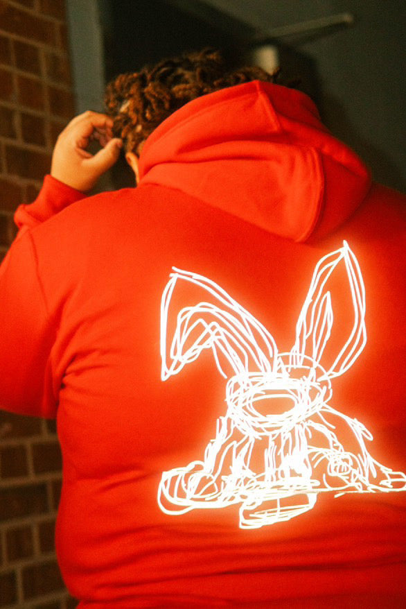 Red HeySinfulKodeine Zip-Up Hoodie